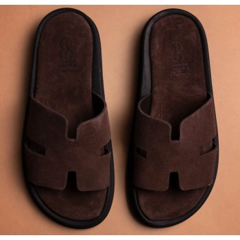 σανδάλια καστόρινα με ανοίγματα - καφέ