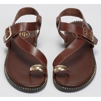 σανδάλια με μπαρέτα tfp - καφέ σε προσφορά