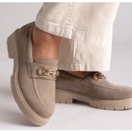  ragazza 0190 suede leather comfort loafers - μπεζ