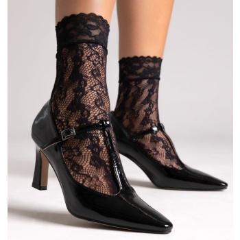 pointed patent mary janes with strap 