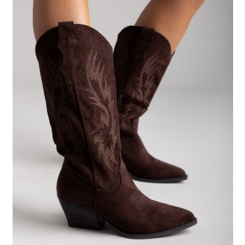 cowboy boots - brown suede σε προσφορά