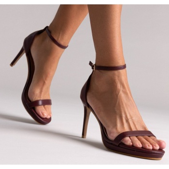 sandals stiletto heel - burgundy matte σε προσφορά