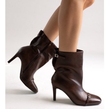 stiletto ankle boots - brown matte σε προσφορά