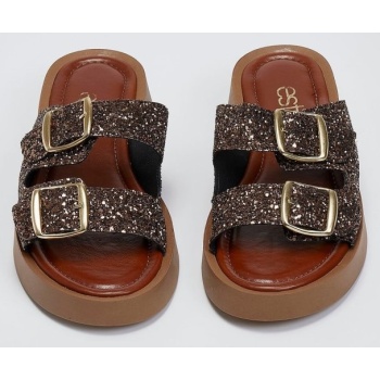 σανδάλια flatforms με γκλίτερ estil  σε προσφορά
