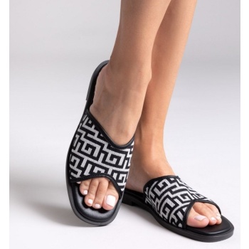 σανδάλια με print μαίανδρο - μαύρο σε προσφορά