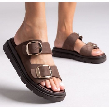 σανδάλια flatforms δερμάτινα με σε προσφορά