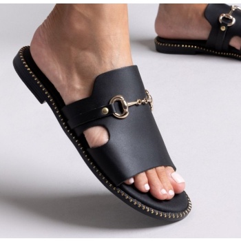 σανδάλια δερμάτινα με φαρδιά φάσα estil