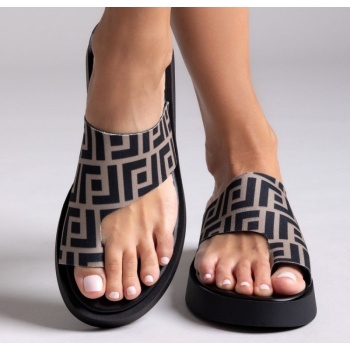 σανδάλια flatforms υφασμάτινα με print σε προσφορά