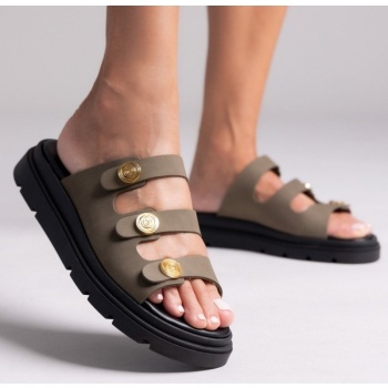 flatforms σανδάλια nubuck tfp - χακί
