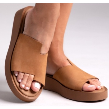 flatforms δερμάτινα nubuck σανδάλια σε προσφορά