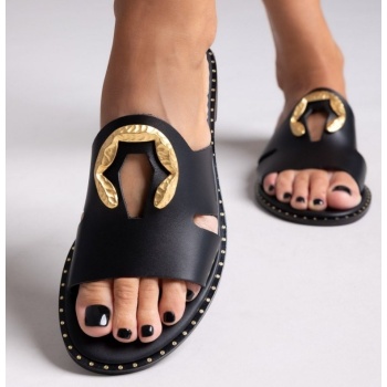 σανδάλια δερμάτινα με διακοσμητικό iris