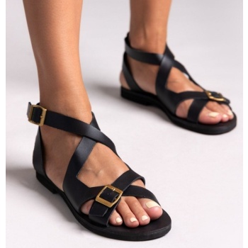 σανδάλια δερμάτινα iris sandals - μαύρο σε προσφορά