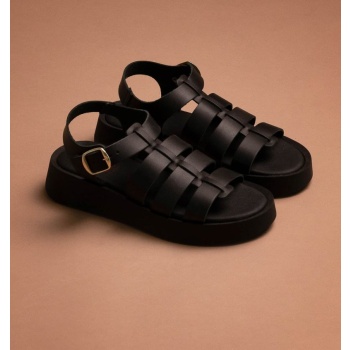 flatforms δερμάτινα σανδάλια gladiator