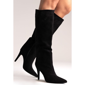 pointed suede boots with stiletto heel σε προσφορά