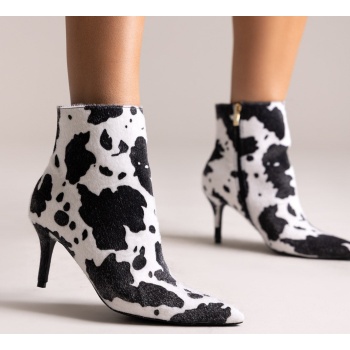 pointed ponyskin ankle boots cow print σε προσφορά