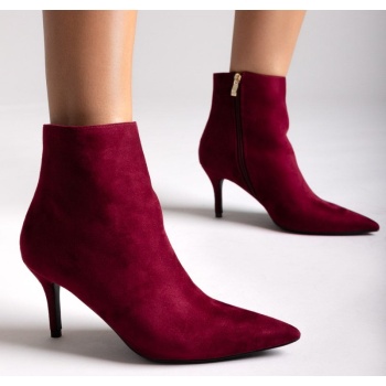 pointed suede ankle boots - burgundy σε προσφορά