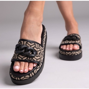 σανδάλια flatforms υφασμάτινα με print