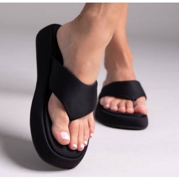 σανδάλια flatforms υφασμάτινα - μαύρο σε προσφορά