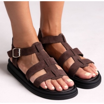 σανδάλια flatforms καστόρινα gladiator