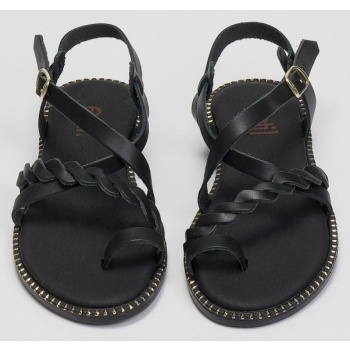 σανδάλια δερμάτινα με κοτσιδάκι estil 