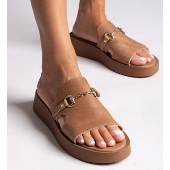 flatforms σανδάλια δερμάτινα estil 