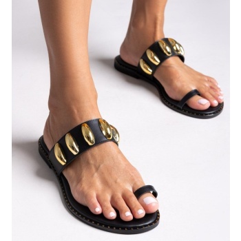 σανδάλια δερμάτινα με oversize τρουκς σε προσφορά