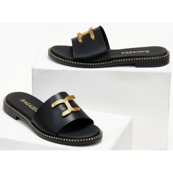 σανδάλια δερμάτινα ragazza 01192 - μαύρο