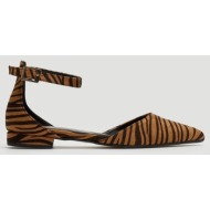  μπαλαρίνες μυτερές με μπαρέτα tfp - μαύρο/μπεζ