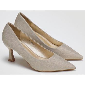 γόβες μυτερές με glitter erynn - χρυσό σε προσφορά