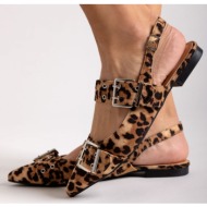  μπαλαρίνες μυτερές suede με τοκάδες - leopard