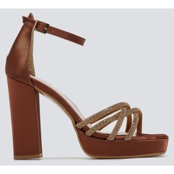 πέδιλα σατέν με μπαρέτα και στρας tfp  σε προσφορά