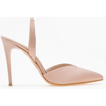 γόβες σατέν μυτερές slingback tfp - nude σε προσφορά