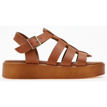 σανδάλια flatforms gladiator δερμάτινα