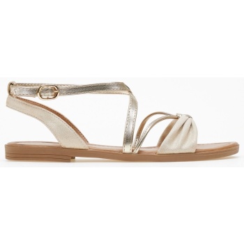 σανδάλια suede με crossover λουράκια