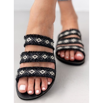 σανδάλια με boho λουράκια estil - μαύρο