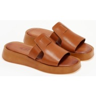  σανδάλια δερμάτινα flatforms estil - ταμπά