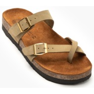  σανδάλια ανατομικά δερμάτινα ateneo - λαδί