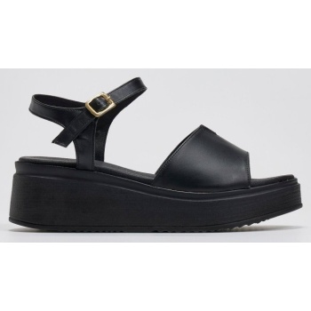 flatforms δερμάτινα σανδάλια tfp - μαύρο