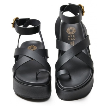 σανδάλια δερμάτινα flatforms ateneo 