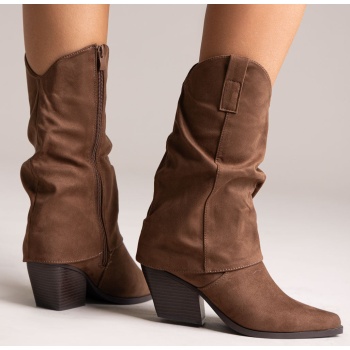 pointed suede cowboy mid-calf boots  σε προσφορά