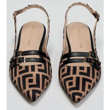 μπαλαρίνες μυτερές με print tfp - καφέ