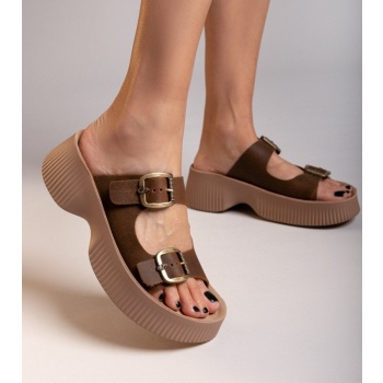 σανδάλια δερμάτινα με τοκάδες rochelle