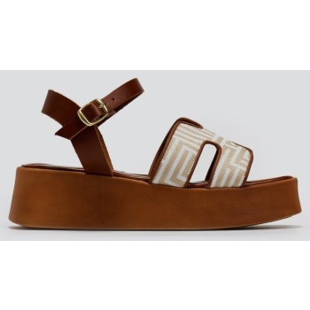 σανδάλια flatforms με υφασμάτινη print σε προσφορά