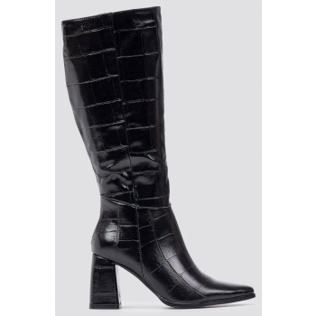pointed toe boots block heel - black σε προσφορά