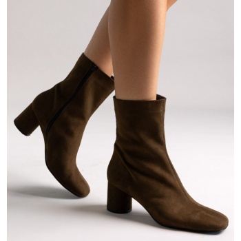 tfp low heel ankle boots - olive suede σε προσφορά