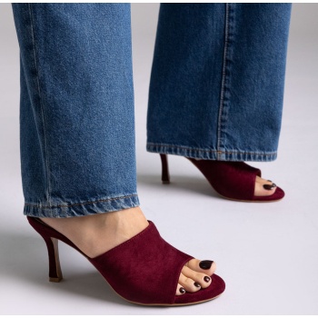suede stiletto mules - burgundy suede σε προσφορά