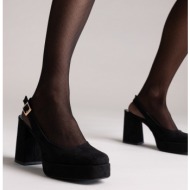  tfp platform slingback pumps - black suede