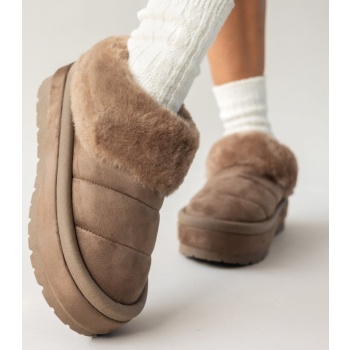 παντόφλες με συνθετική γούνα erynn  σε προσφορά