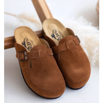 clogs ανατομικά από δέρμα καστόρι