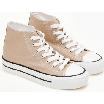 sneakers μποτάκια πάνινα - τάουπε σε προσφορά